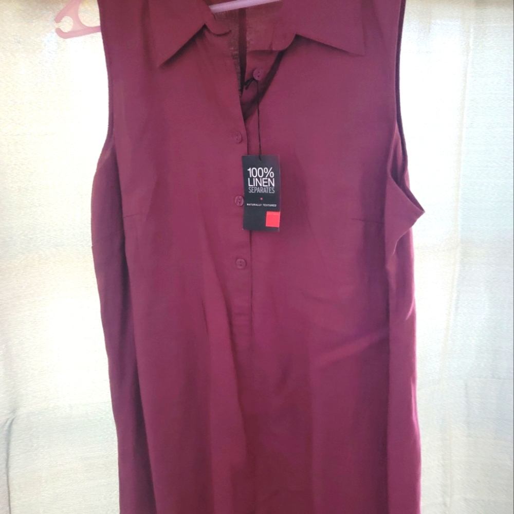 Avenue dress, sleeveless, wine colored